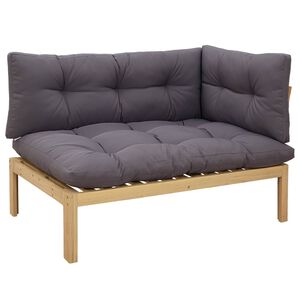 vidaXL Unit&eacute; de canap&eacute; d'angle Acacia Clair et Gris Fonc&eacute;