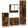 vidaXL Ensemble meubles salle de bain 4 pcs ch&ecirc;ne fum&eacute; bois ing&eacute;nierie