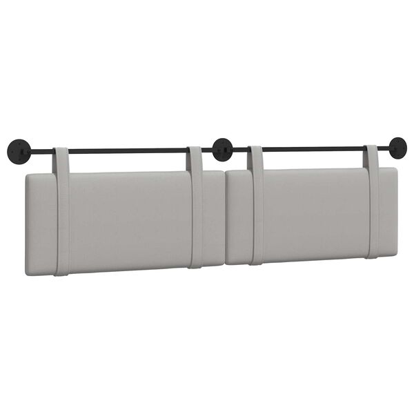 vidaXL T&ecirc;te de lit suspendue Uni Gris nuage 190 x 55 x 5 cm tissu