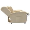 vidaXL Fauteuil inclinable 2 places avec porte-gobelets Cr&egrave;me Tissu