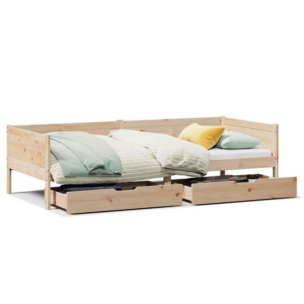 vidaXL Lit de jour avec tiroirs sans matelas 80x200 cm bois massif