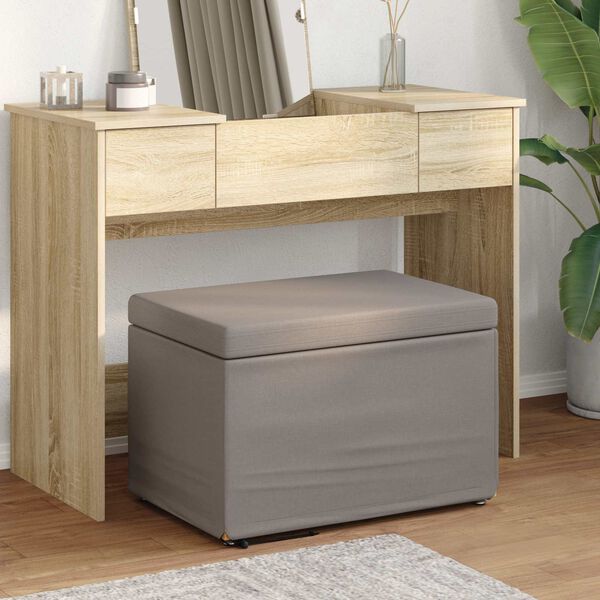 vidaXL Tabouret Taupe 61 x 41 x 40 cm Tissu et bois stratifi&eacute;