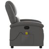 vidaXL Fauteuil de massage inclinable gris cuir v&eacute;ritable