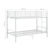 vidaXL Lit superposé sans matelas blanc métal 90x200 cm