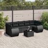 vidaXL Salon de jardin 8 pcs avec coussins noir r&eacute;sine tress&eacute;e