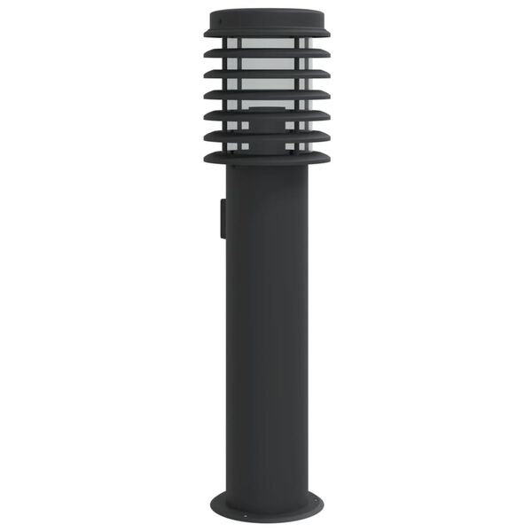 vidaXL Lampadaire d'ext&eacute;rieur avec sortie noir 60 cm acier inoxydable