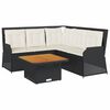 vidaXL Salon de jardin 4 pcs avec coussins Noir R&eacute;sine tress&eacute;e