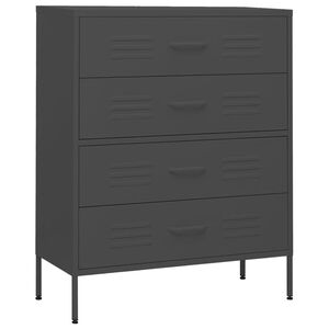 vidaXL Commode Anthracite 80x35x101,5 cm Acier