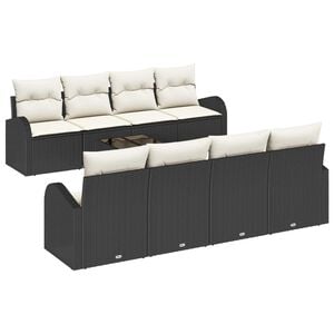 vidaXL Ensemble de canap&eacute; de jardin Noir 55 x 55 x 37 cm polyrotin