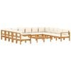 vidaXL Salon de jardin avec coussins 10 pcs bois d'acacia solide