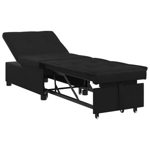 vidaXL Canap&eacute;-lit escamotable 67cm Noir Microfibre