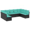 vidaXL Salon de jardin 9 pcs avec coussins noir r&eacute;sine tress&eacute;e