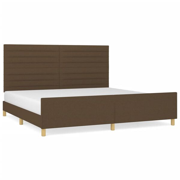 vidaXL Cadre de lit sans matelas marron fonc&eacute; 200x200 cm tissu