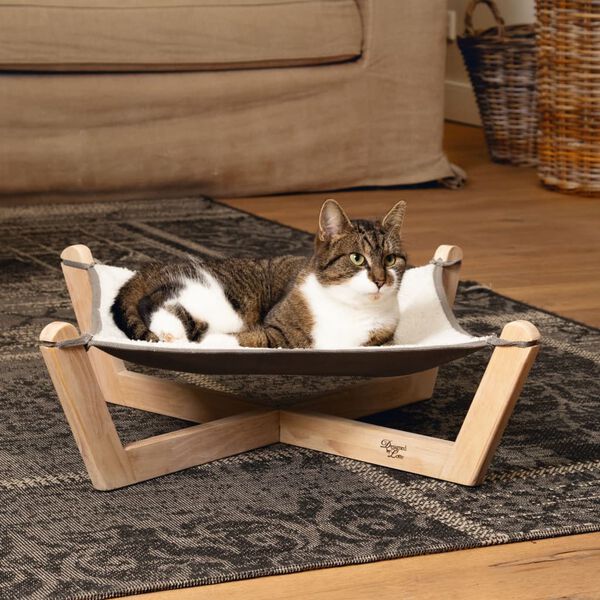 Designed by Lotte Hamac en bois pour chat Gaia 51x51x18,5 cm Gris