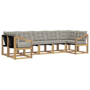 vidaXL Ensemble de canap&eacute;s d'ext&eacute;rieur 7 pc Blanc et gris clair
