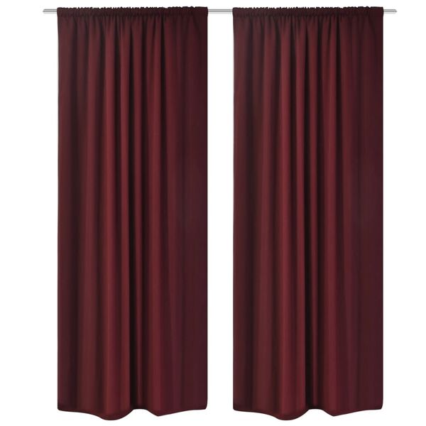 vidaXL Rideau occultant 2 pcs &agrave; double couche 140 x 245 cm Bordeaux