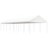 vidaXL Belv&eacute;d&egrave;re avec toit blanc 15,61x4,08x3,22 m poly&eacute;thyl&egrave;ne