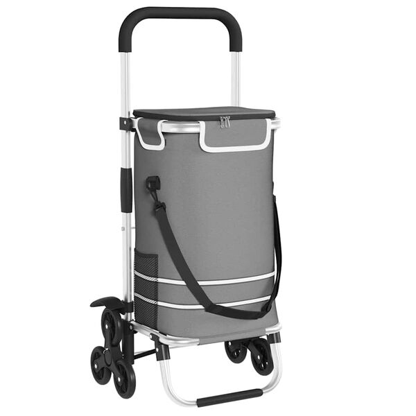 vidaXL Trolley de shopping Gris 47 x 39 x 100.5 cm Tissu Oxford