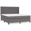 vidaXL Sommier &agrave; lattes de lit avec matelas Gris 160x200 cm Similicuir
