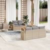 vidaXL Salon de jardin avec coussins 6pcs m&eacute;lange beige r&eacute;sine tress&eacute;e