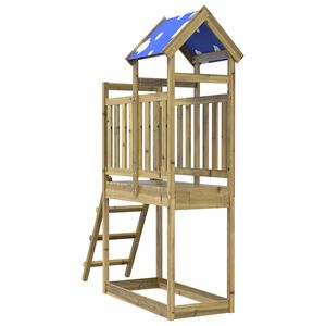 vidaXL Tour de jeu Marron 52,5 x 110,5 x 215 cm Bois solide impr&eacute;gn&eacute;