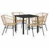 vidaXL Ensemble de salle &agrave; manger pour jardin 5 pcs Marron polyrotin
