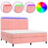 vidaXL Sommier &agrave; lattes de lit matelas et LED Rose 180x200 cm Velours