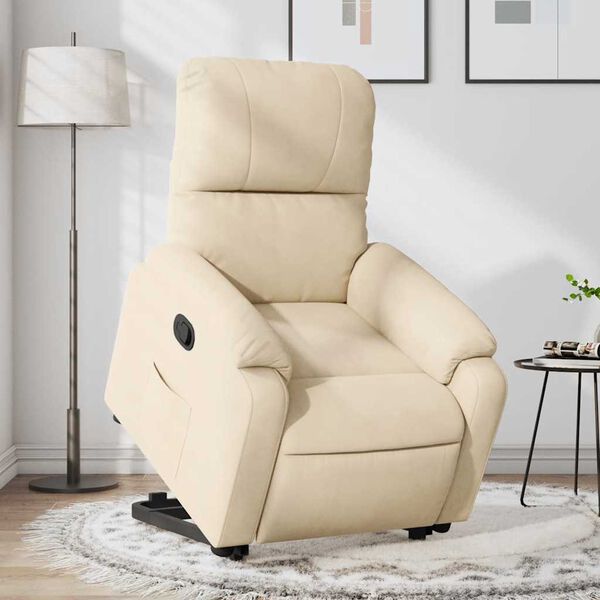 vidaXL Fauteuil inclinable crème tissu microfibre