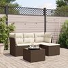 vidaXL Salon de jardin avec coussins 5 pcs marron r&eacute;sine tress&eacute;e