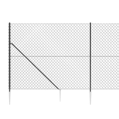 vidaXL Clôture à mailles losangées avec ancrage anthracite 1,8x10 m