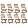 vidaXL Chaises pliables d'extérieur et coussins lot de 8 Bois d'acacia