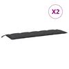 vidaXL Coussins de banc de jardin lot de 2 anthracite m&eacute;lang&eacute; tissu