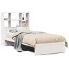 vidaXL Lit bibliothèque sans matelas blanc 90x190cm bois de pin massif