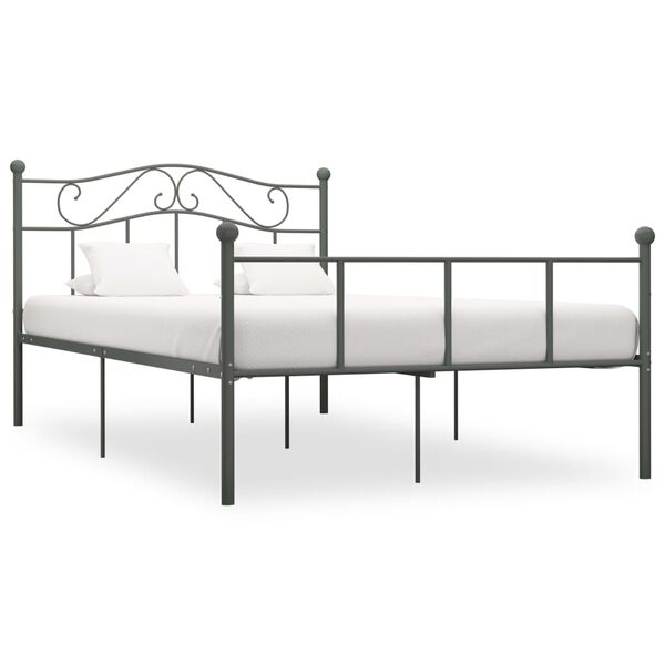 vidaXL Cadre de lit sans matelas gris m&eacute;tal 160x200 cm