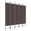 vidaXL Cloison de s&eacute;paration 5 panneaux Marron 200x200 cm Tissu