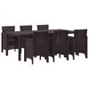 vidaXL Ensemble de salle &agrave; manger pour jardin 7 pc Marron