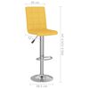 vidaXL Tabourets de bar lot de 2 jaune moutarde tissu