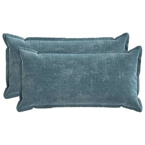 vidaXL Housse de coussin 2 pcs HOUTEN Bleu 40 x 80 cm Tissu Chenille