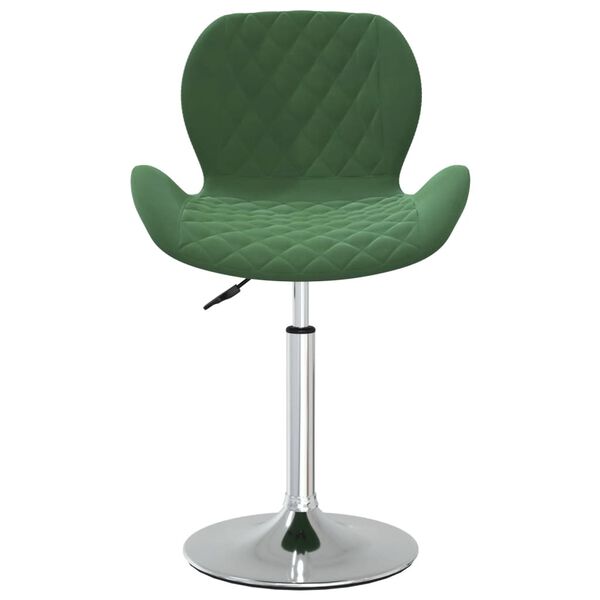 vidaXL Chaise pivotante de salle &agrave; manger Vert fonc&eacute; Velours