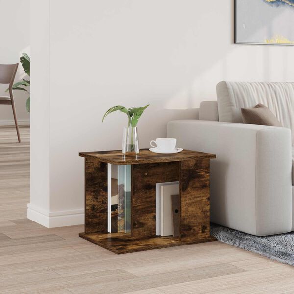 vidaXL &Eacute;tag&egrave;re &agrave; magazines avec &eacute;tag&egrave;re Ch&ecirc;ne fum&eacute; 35 x 35 x 45 cm