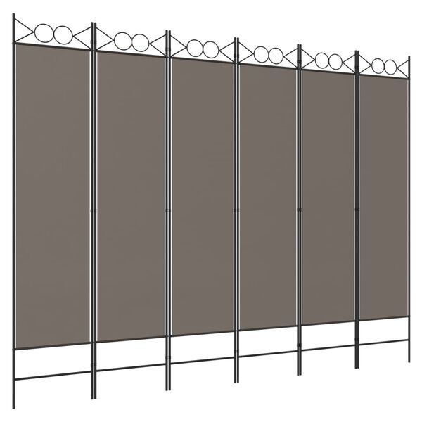 vidaXL Cloison de séparation 6 panneaux Anthracite 240x220 cm Tissu