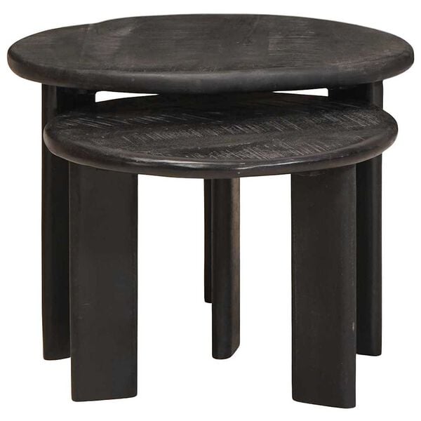 vidaXL Tables basses gigognes 2 pcs Blanc Bois de mangue massif