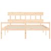 vidaXL Lit pour personne &acirc;g&eacute;e et t&ecirc;te de lit 200x200 cm bois massif