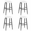 vidaXL Chaises de bar lot de 4 blanc