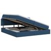 vidaXL Lit de rangement LED avec matelas Bleu 200 x 200 cm Tissu