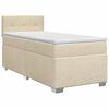 vidaXL Lit boxspring avec matelas Cr&egrave;me 90 x 200 cm Tissu