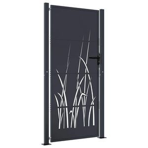 vidaXL Portail de jardin Anthracite 100x175 cm Acier Design Herbe