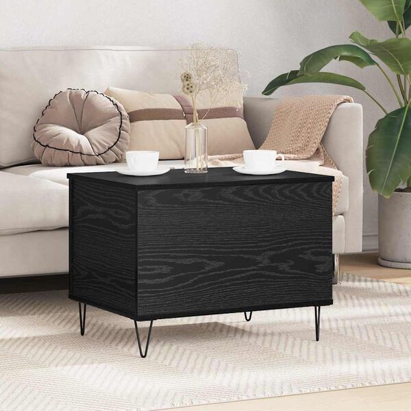 vidaXL Table basse Ch&ecirc;ne noir 60 x 44,5 x 45 cm Bois d'ing&eacute;nierie