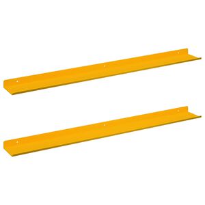 vidaXL &Eacute;tag&egrave;re flottante 2 pc Jaune moutarde 80 x 9 x 2,5 cm Acier