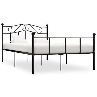 vidaXL Cadre de lit sans matelas noir métal 120x200 cm